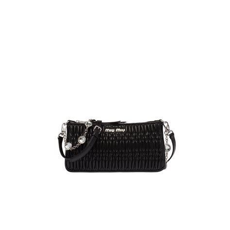 miu miu nappa crystal handle clutch|MIU MIU Nappa Matelasse Crystal Flap Clutch Black White .